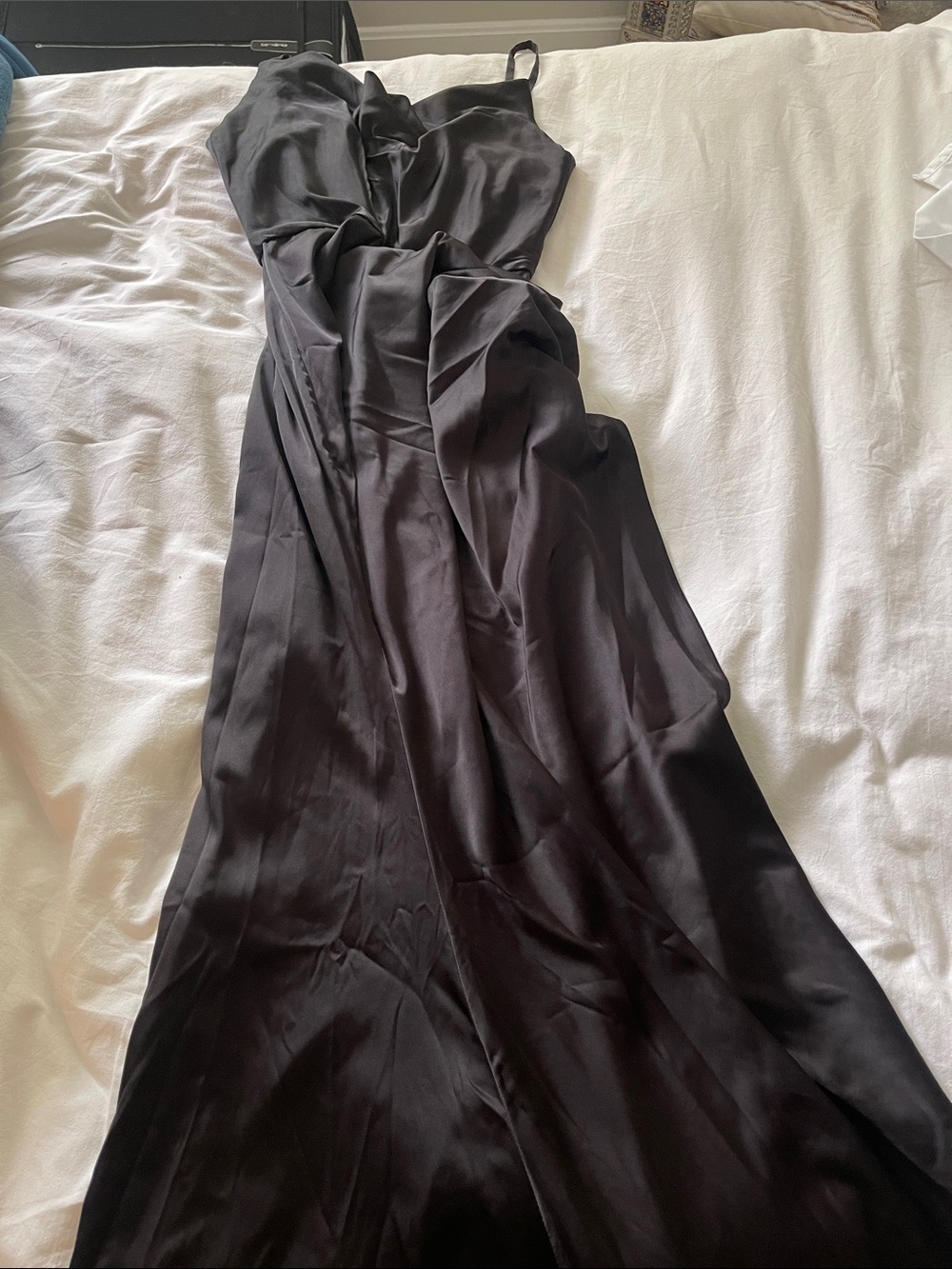 Black Satin Slip Dress